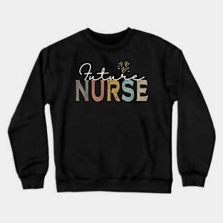 Retro Future Nurse Nursing School Student Nurse In Progress Crewneck Sweatshirt